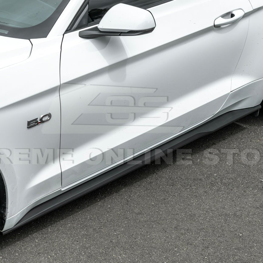 Ford Mustang S550 S650 Dark Horse Style Matte Black Side Skirt Extensions 2015-2023