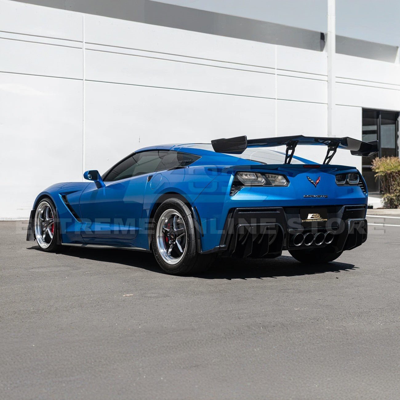 Chevrolet Corvette C7 ZR1 ZTK Style Carbon Fiber High Wing Rear Spoiler Kit 2014-2019