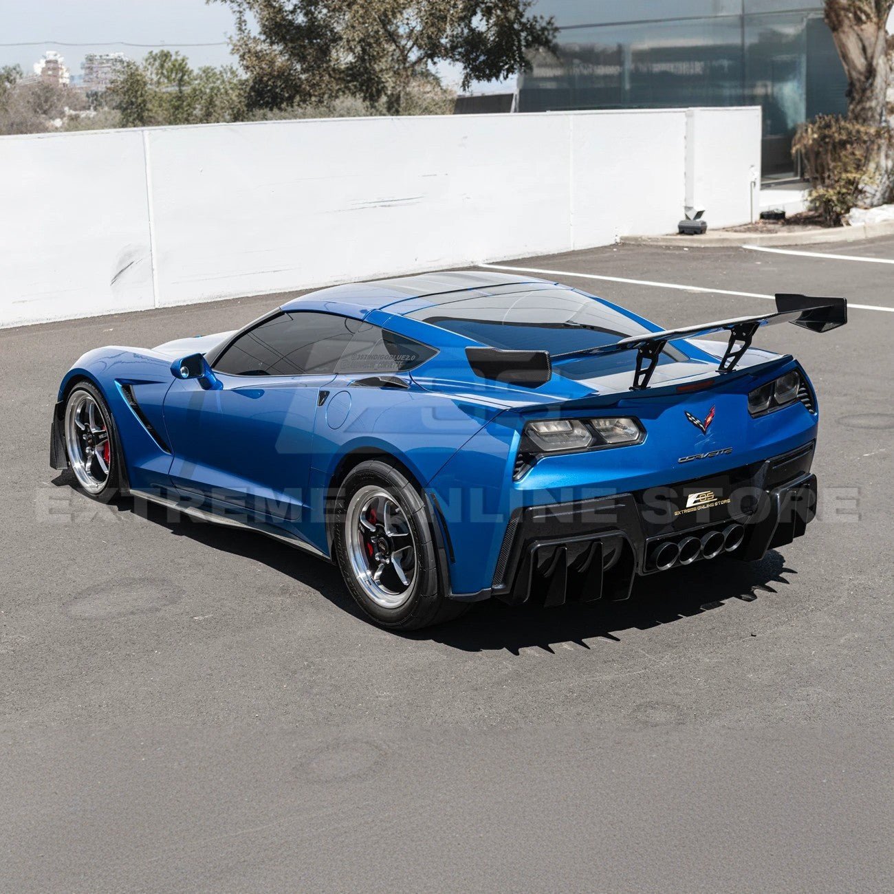 Chevrolet Corvette C7 ZR1 ZTK Style Carbon Fiber High Wing Rear Spoiler Kit 2014-2019
