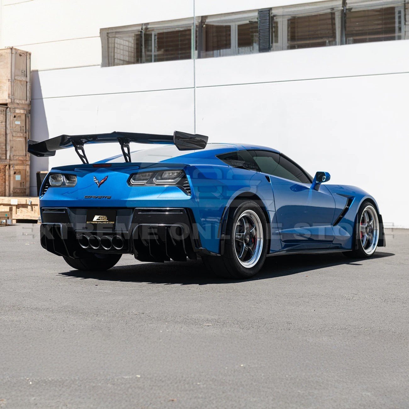 Chevrolet Corvette C7 ZR1 ZTK Style Carbon Fiber High Wing Rear Spoiler Kit 2014-2019