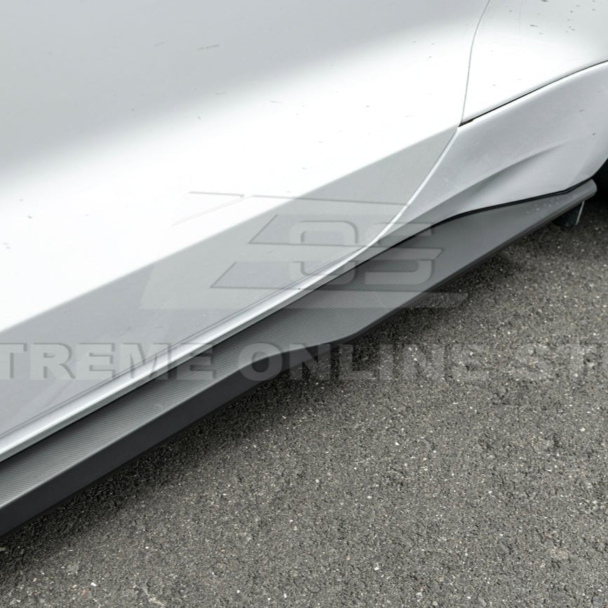 Ford Mustang S550 S650 Dark Horse Style Matte Black Side Skirt Extensions 2015-2023