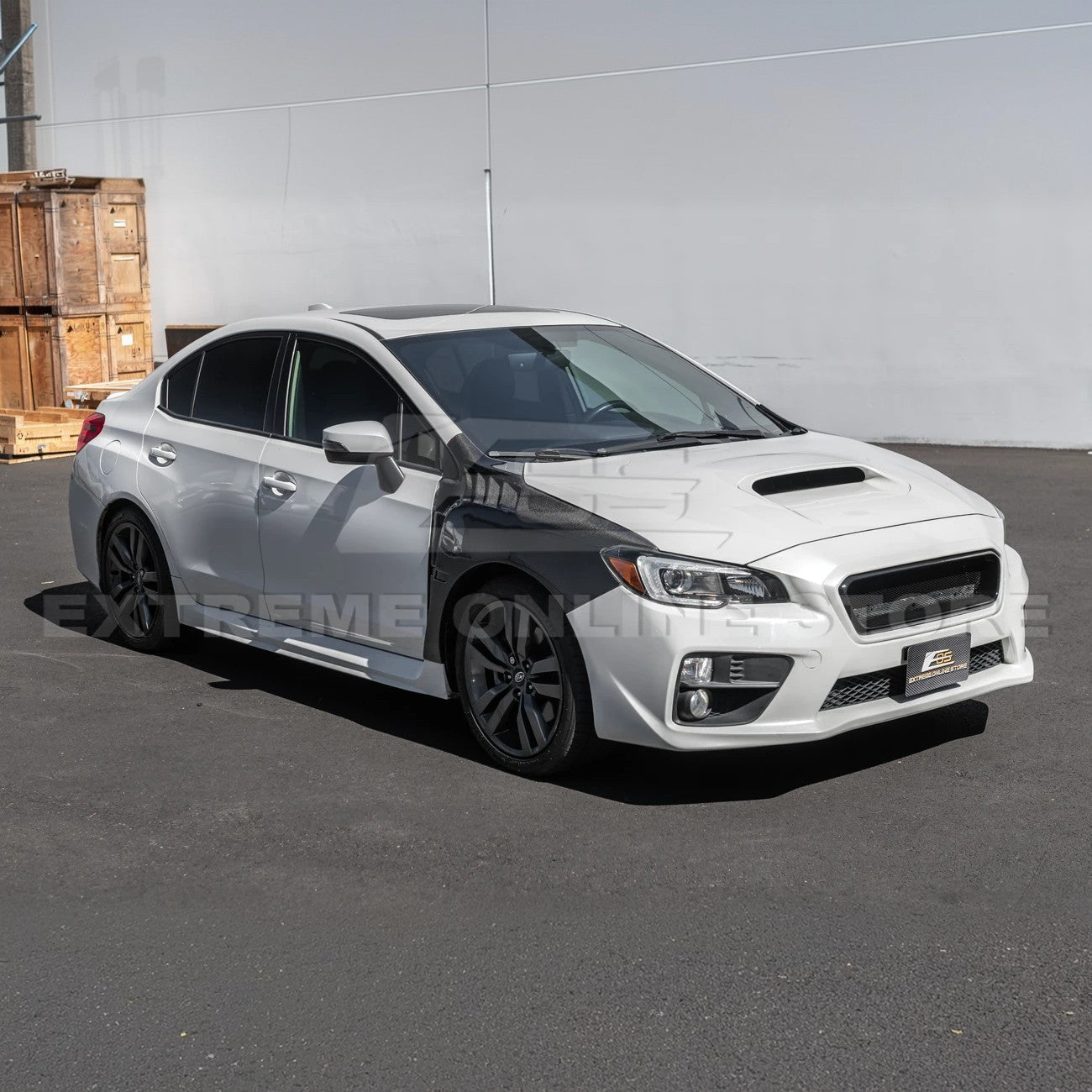 Subaru WRX STI VA CS Style Carbon Fiber Front Grille Cover 2015-2017