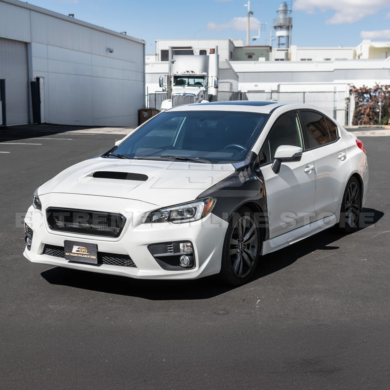 Subaru WRX STI VA CS Style Carbon Fiber Front Grille Cover 2015-2017