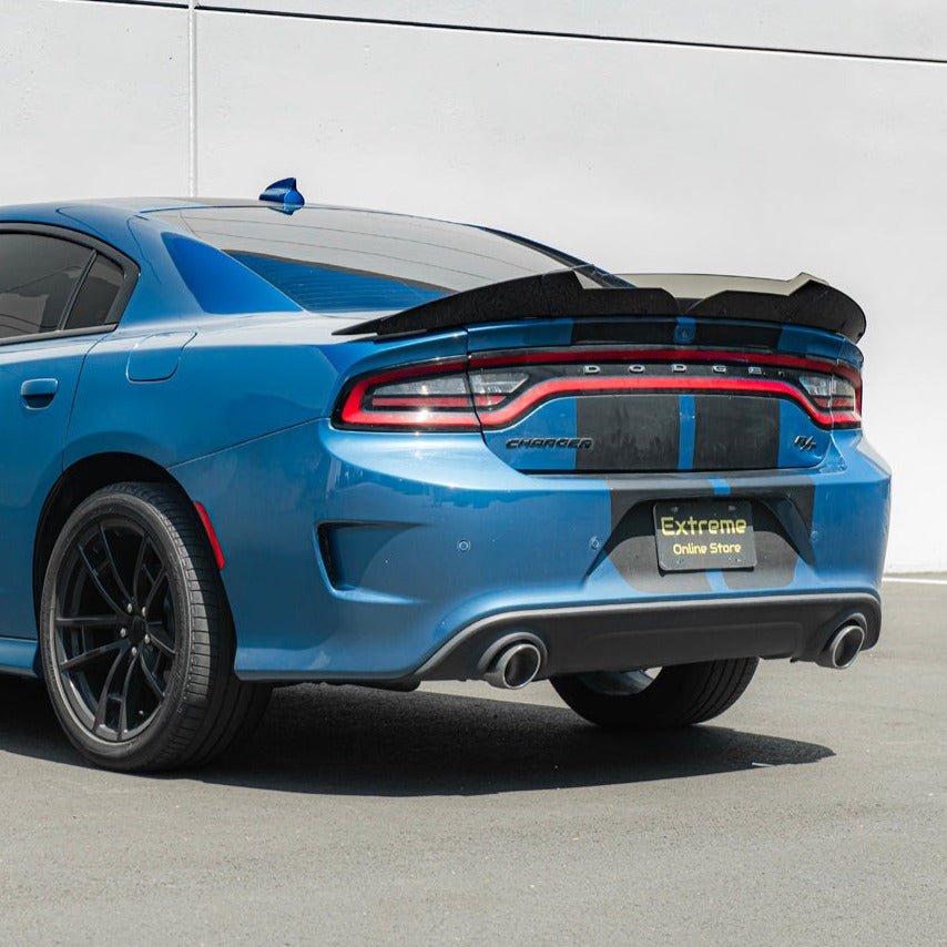 Dodge Charger LD SRT8 Style Wickerbill Rear Spoiler Flap Insert Smoke / Clear 2015-Up