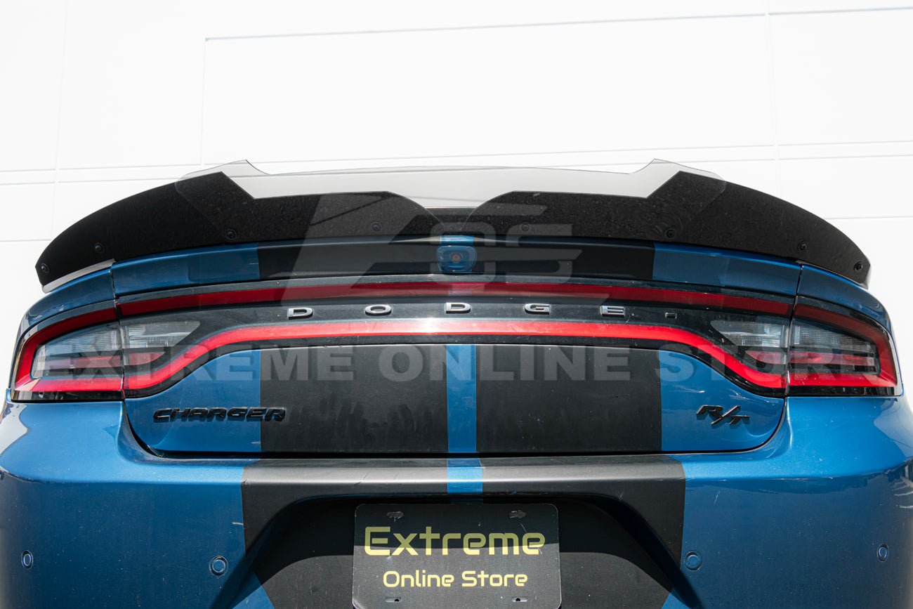 Dodge Charger LD SRT8 Style Wickerbill Rear Spoiler Flap Insert Smoke / Clear 2015-Up