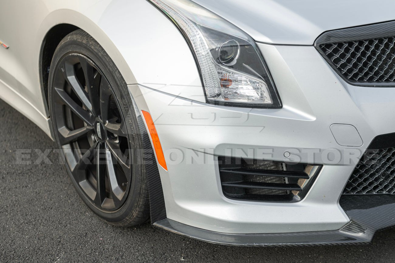 Cadillac ATS-V Track Package Style Dry Carbon Fiber Front Lip & Wheel Arch Extensions 2016-2019