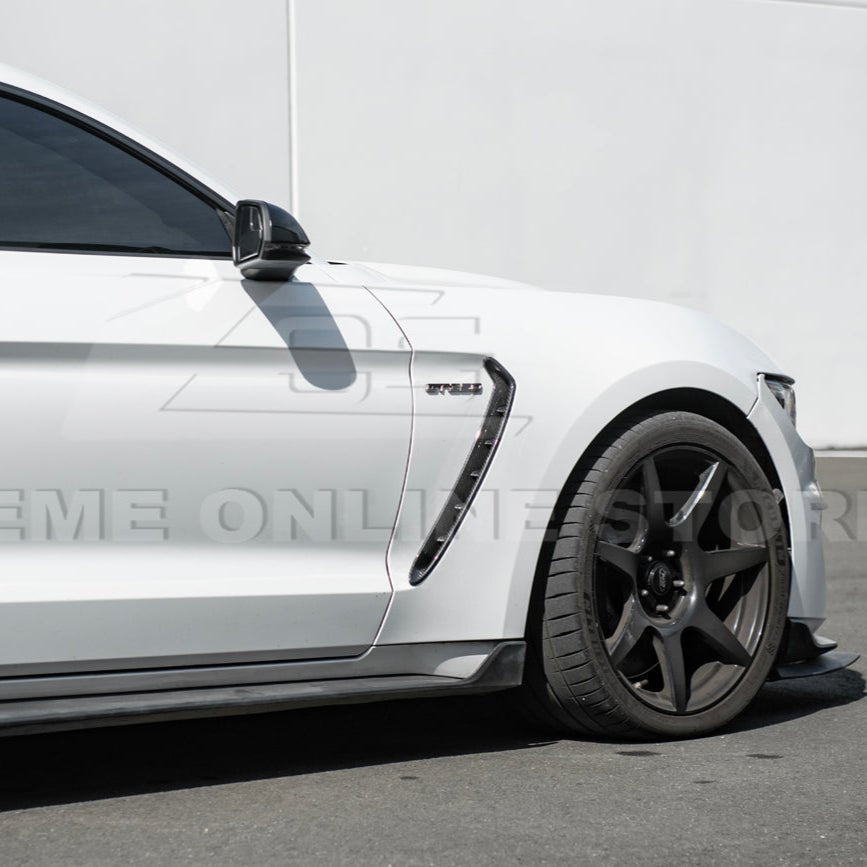 Ford Mustang S550 GT350 Style Dry Carbon Fiber Front Fender Vent Cover 2015-2020