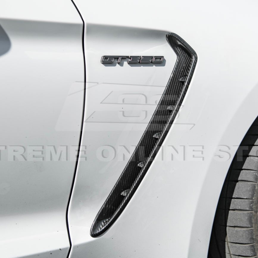 Ford Mustang S550 GT350 Style Dry Carbon Fiber Front Fender Vent Cover 2015-2020