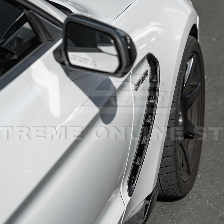 Ford Mustang S550 GT350 Style Dry Carbon Fiber Front Fender Vent Cover 2015-2020