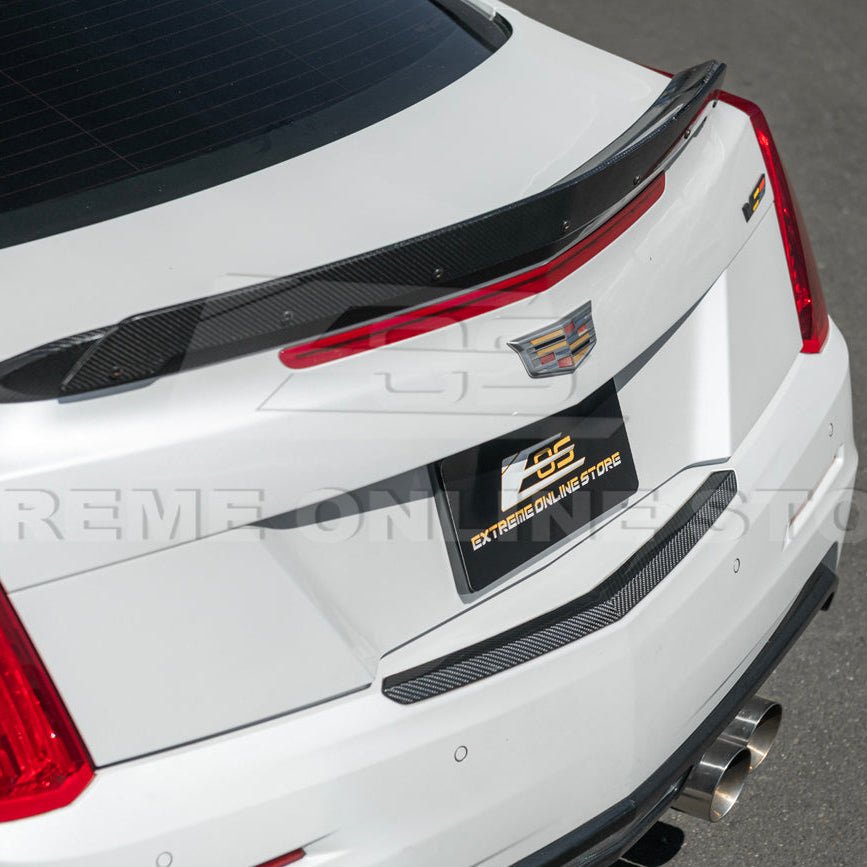 Cadillac ATS ATS-V Coupe Dry Carbon Fiber Rear Trunk Applique Insert Trim 2015-2019