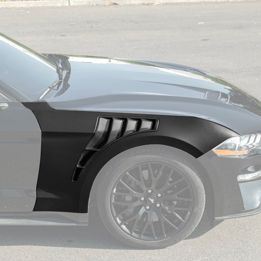 Mustang S550 GTD Style Primed Black Front Side Vented Fenders 2018-2023