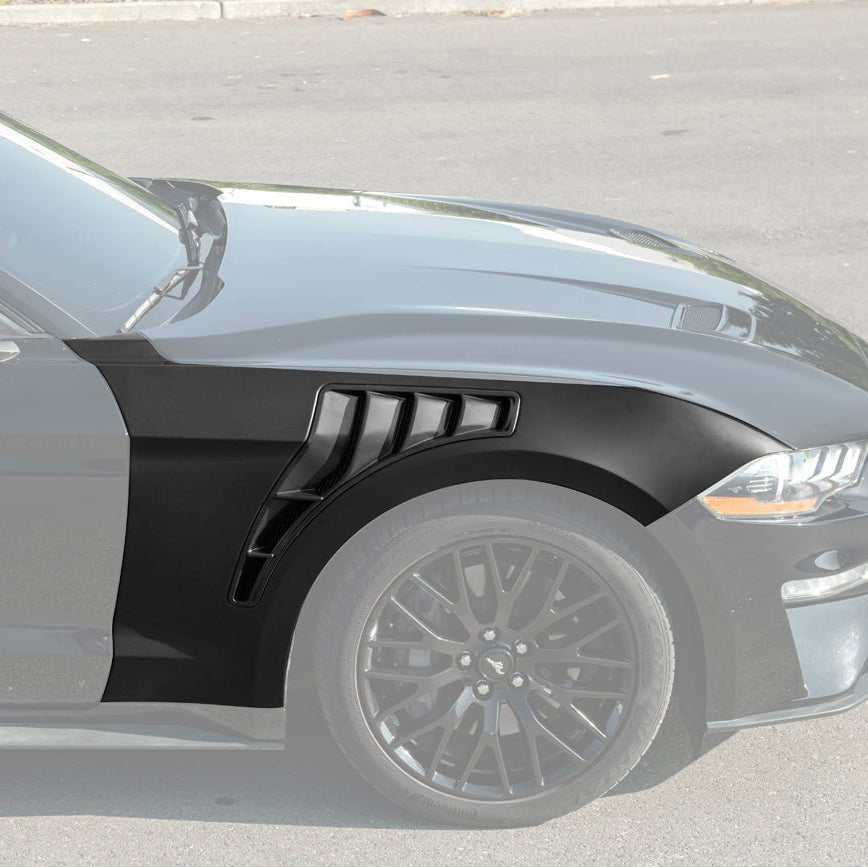 Mustang S550 GTD Style Primed Black Front Side Vented Fenders 2018-2023