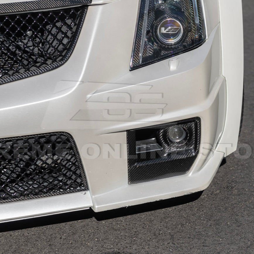 Cadillac CTS-V Sigma II Carbon Package Style Dry Carbon Fiber Front Fog Light Covers 2009-2015