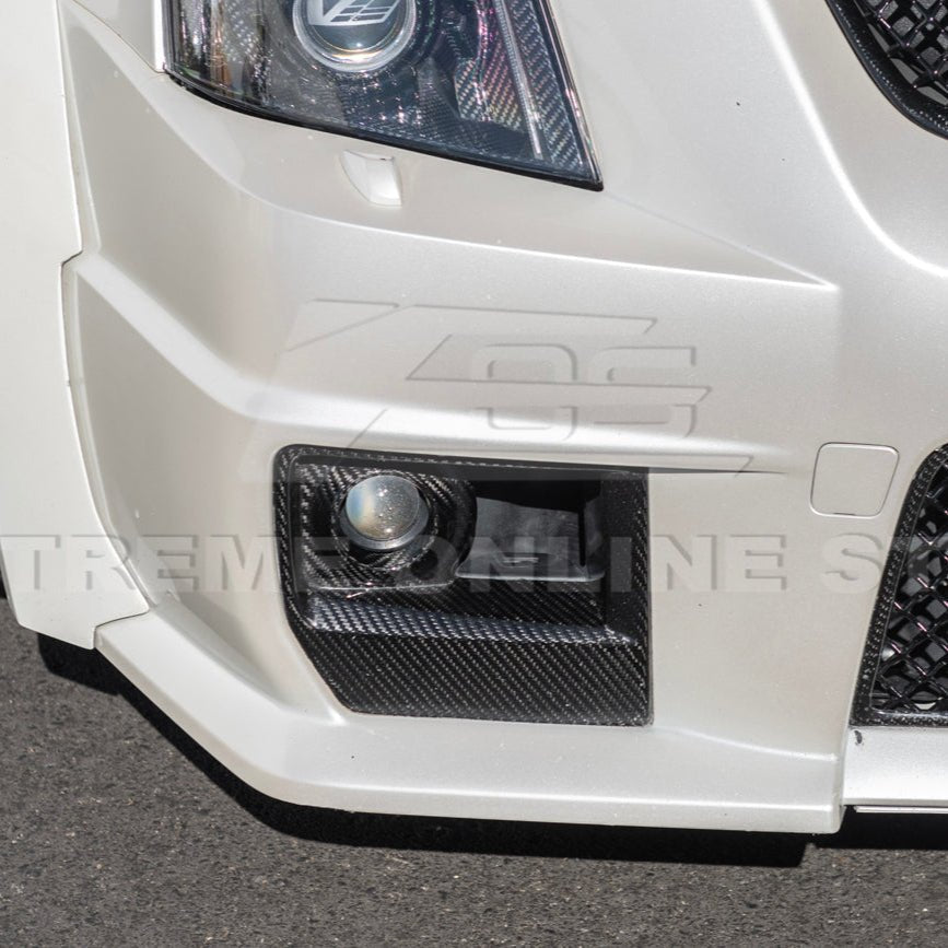 Cadillac CTS-V Sigma II Carbon Package Style Dry Carbon Fiber Front Fog Light Covers 2009-2015