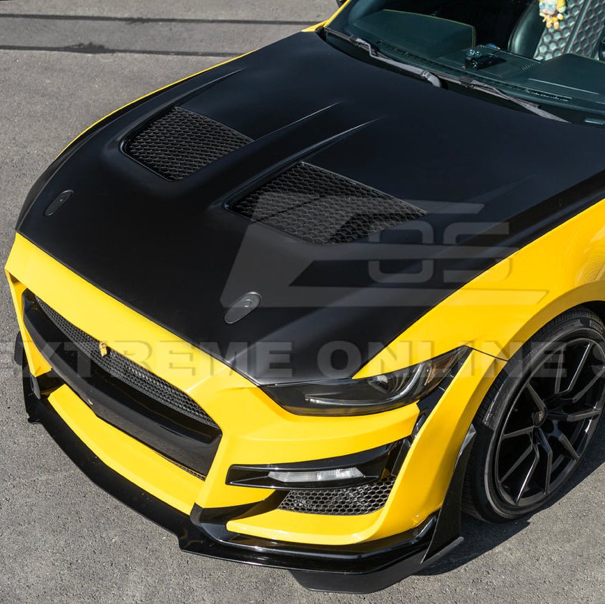 Mustang S550 S650 GTD Style Aluminum Front Hood Vented Cover 2015-2017