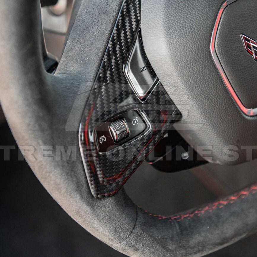 Chevrolet Corvette C8 Factory Style Carbon Fiber Steering Wheel Trim Cover 2020-Up