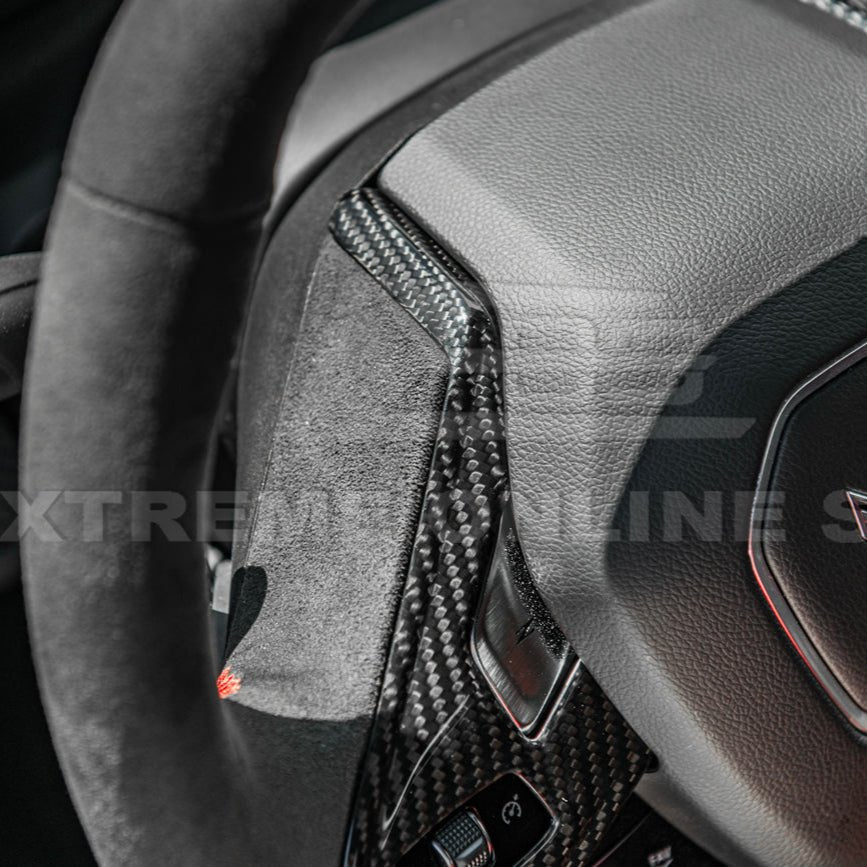 Chevrolet Corvette C8 Factory Style Carbon Fiber Steering Wheel Trim Cover 2020-Up