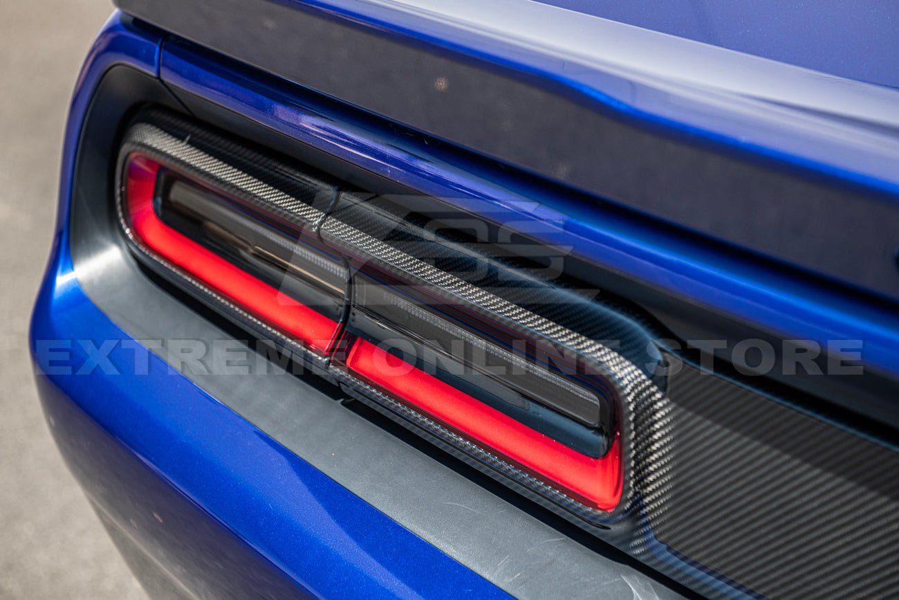 Dodge Challenger Carbon Fiber Rear Taillight Bezel Cover 2015-2023