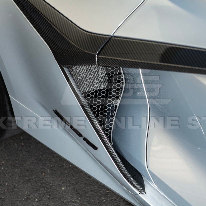 Chevrolet Corvette C8 Z06 E-Ray Aluminum Rear Side Intake Mesh Grille Inserts 2023-Up