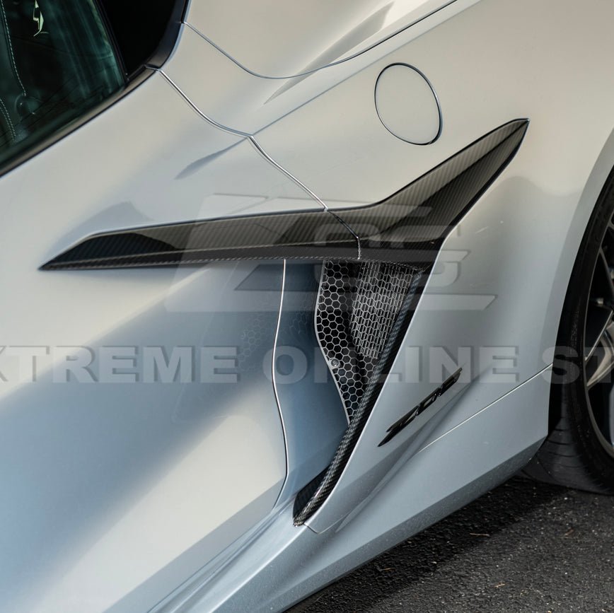 Chevrolet Corvette C8 Z06 E-Ray Aluminum Rear Side Intake Mesh Grille Inserts 2023-Up