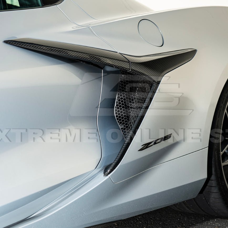 Chevrolet Corvette C8 Z06 E-Ray Aluminum Rear Side Intake Mesh Grille Inserts 2023-Up