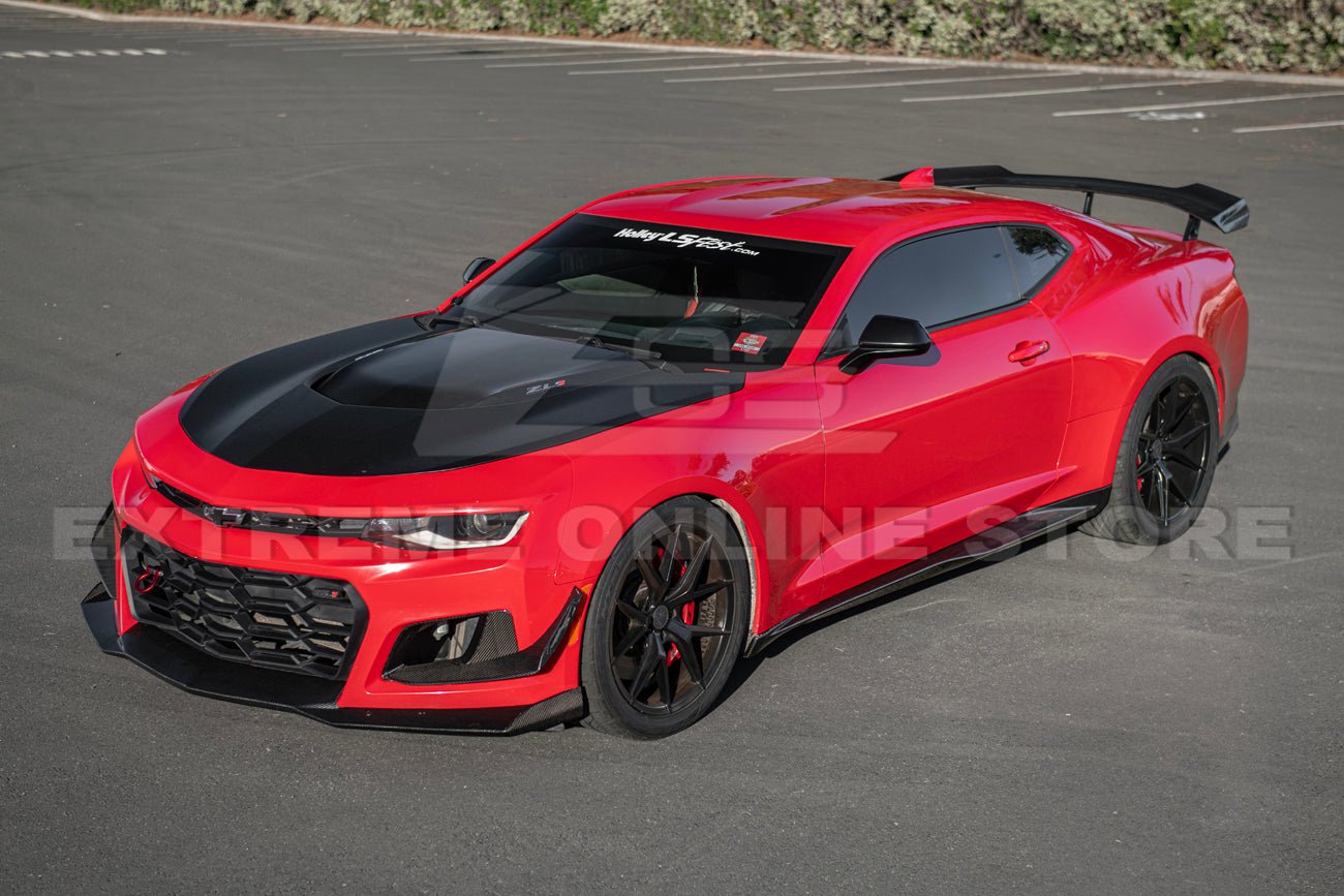 Chevrolet Camaro ZL1 1LE Style Carbon Fiber Front Lip Splitter Side Skirts Aero Kit 2016-2024