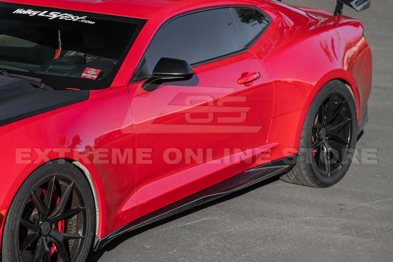 Chevrolet Camaro ZL1 1LE Style Carbon Fiber Front Lip Splitter Side Skirts Aero Kit 2016-2024