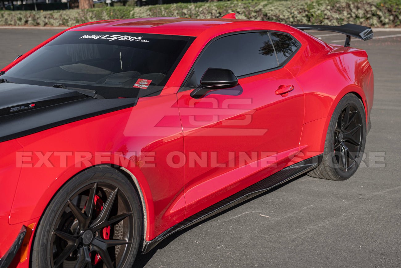 Chevrolet Camaro ZL1 1LE Style Carbon Fiber Front Lip Splitter Side Skirts Aero Kit 2016-2024