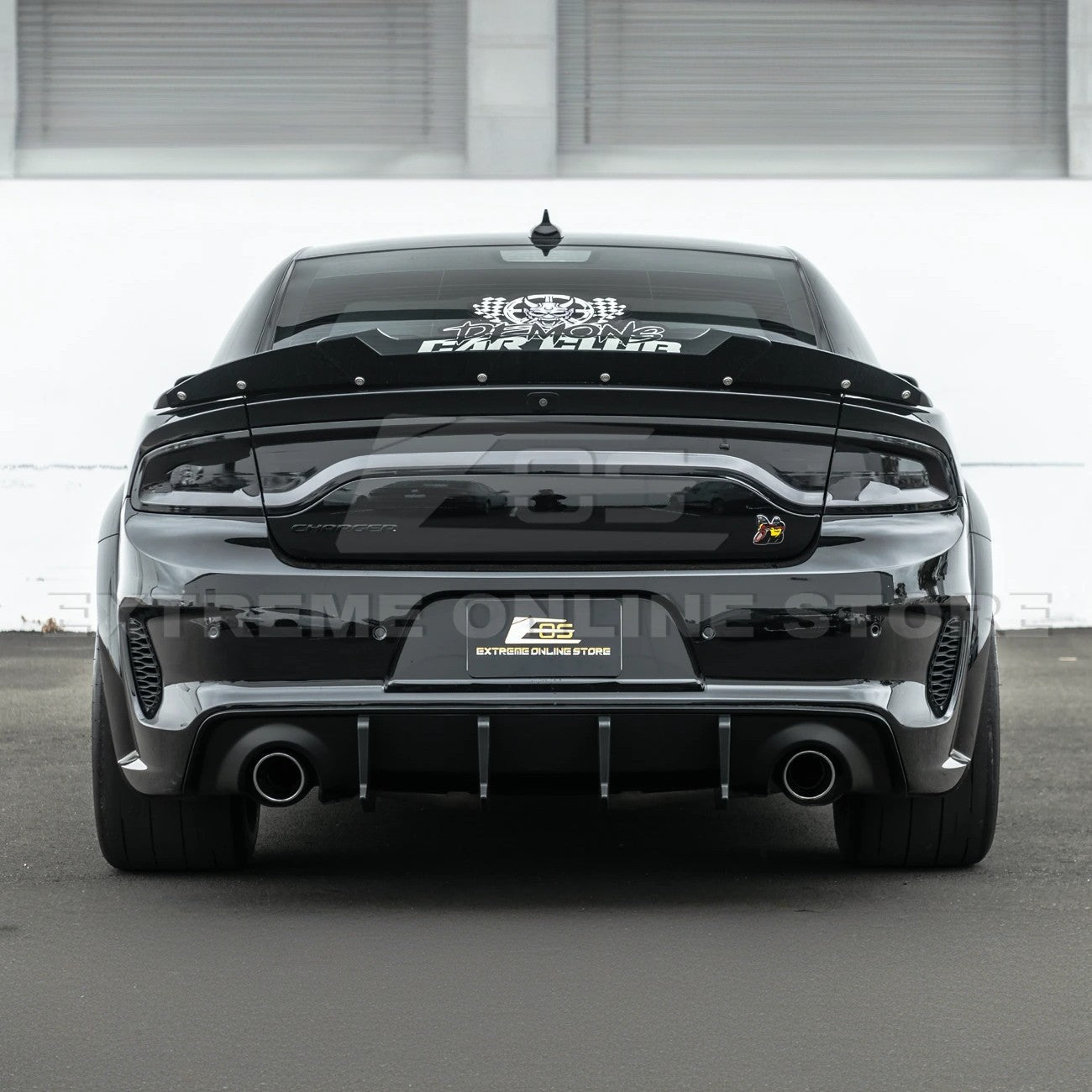 Dodge Charger Widebody SRT Style Matte Black Rear Bumper Exhaust Diffuser 2020-Up