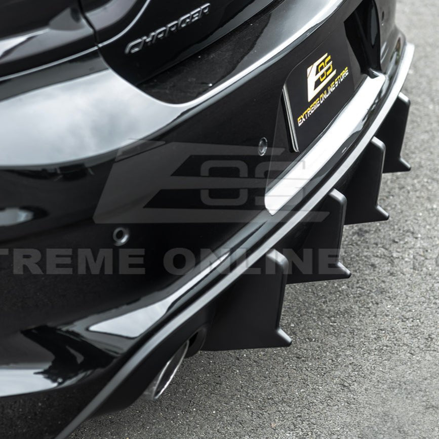 Dodge Charger Widebody SRT Style Matte Black Rear Bumper Exhaust Diffuser 2020-Up