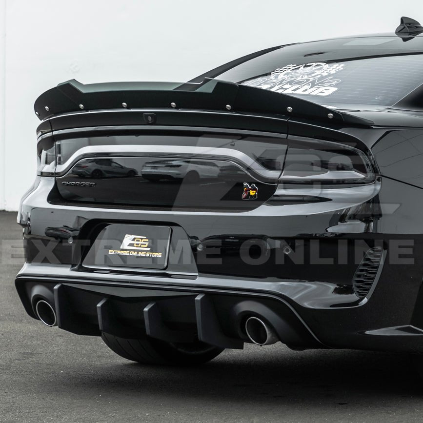 Dodge Charger Widebody SRT Performance Style Matte Gloss Black Rear Bumper Exhaust Diffuser 2020-Up