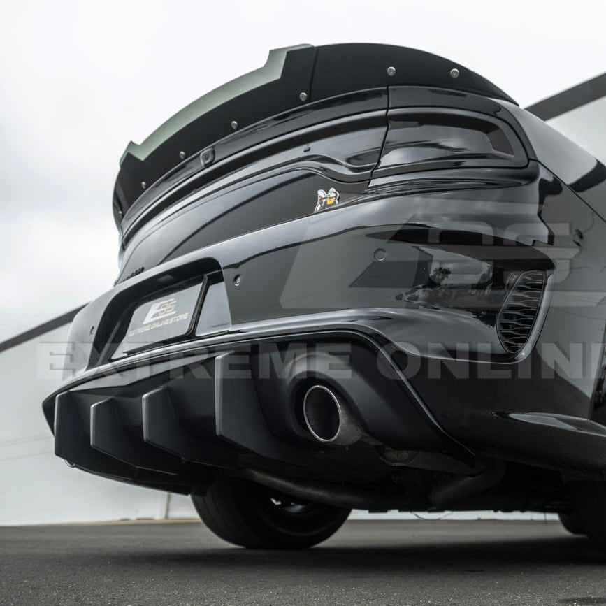 Dodge Charger Widebody SRT Performance Style Matte Gloss Black Rear Bumper Exhaust Diffuser 2020-Up