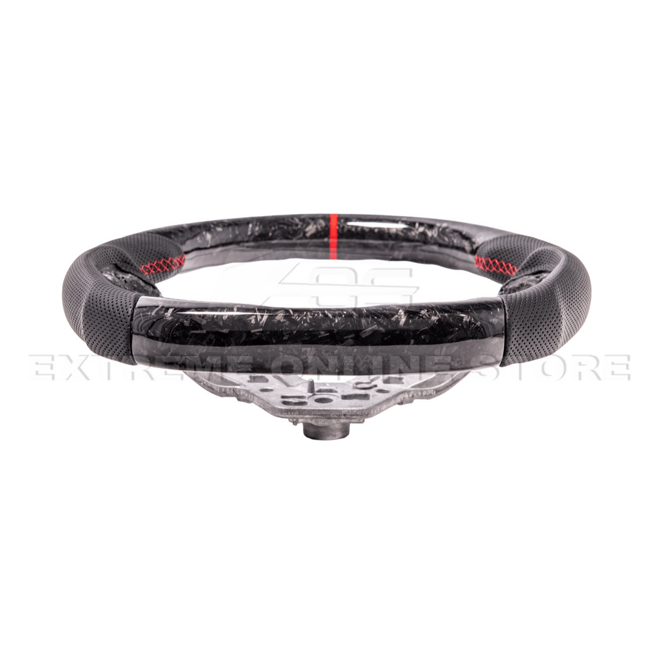 Ford Mustang S650 Forged Carbon Fiber Steering Wheel Red Stripe 2024-Up
