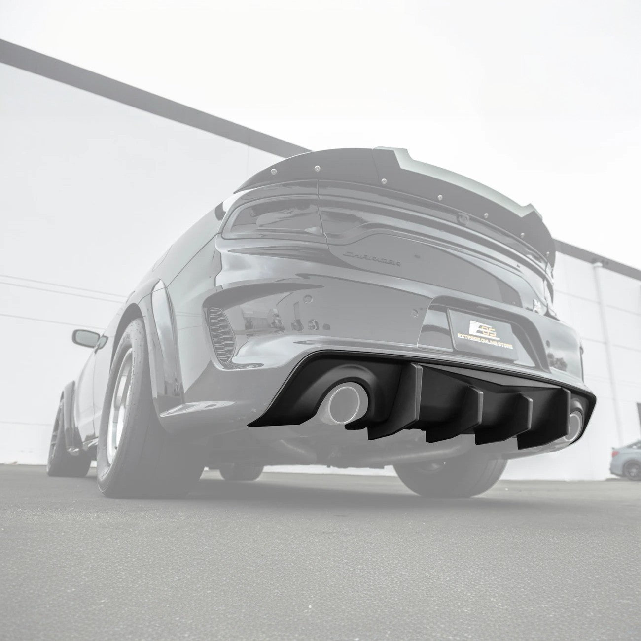 Dodge Charger Widebody SRT Performance Style Matte Gloss Black Rear Bumper Exhaust Diffuser 2020-Up