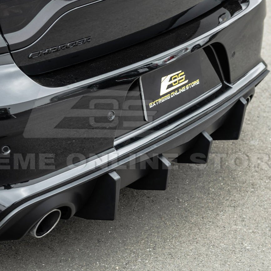 Dodge Charger Widebody SRT Performance Style Matte Gloss Black Rear Bumper Exhaust Diffuser 2020-Up