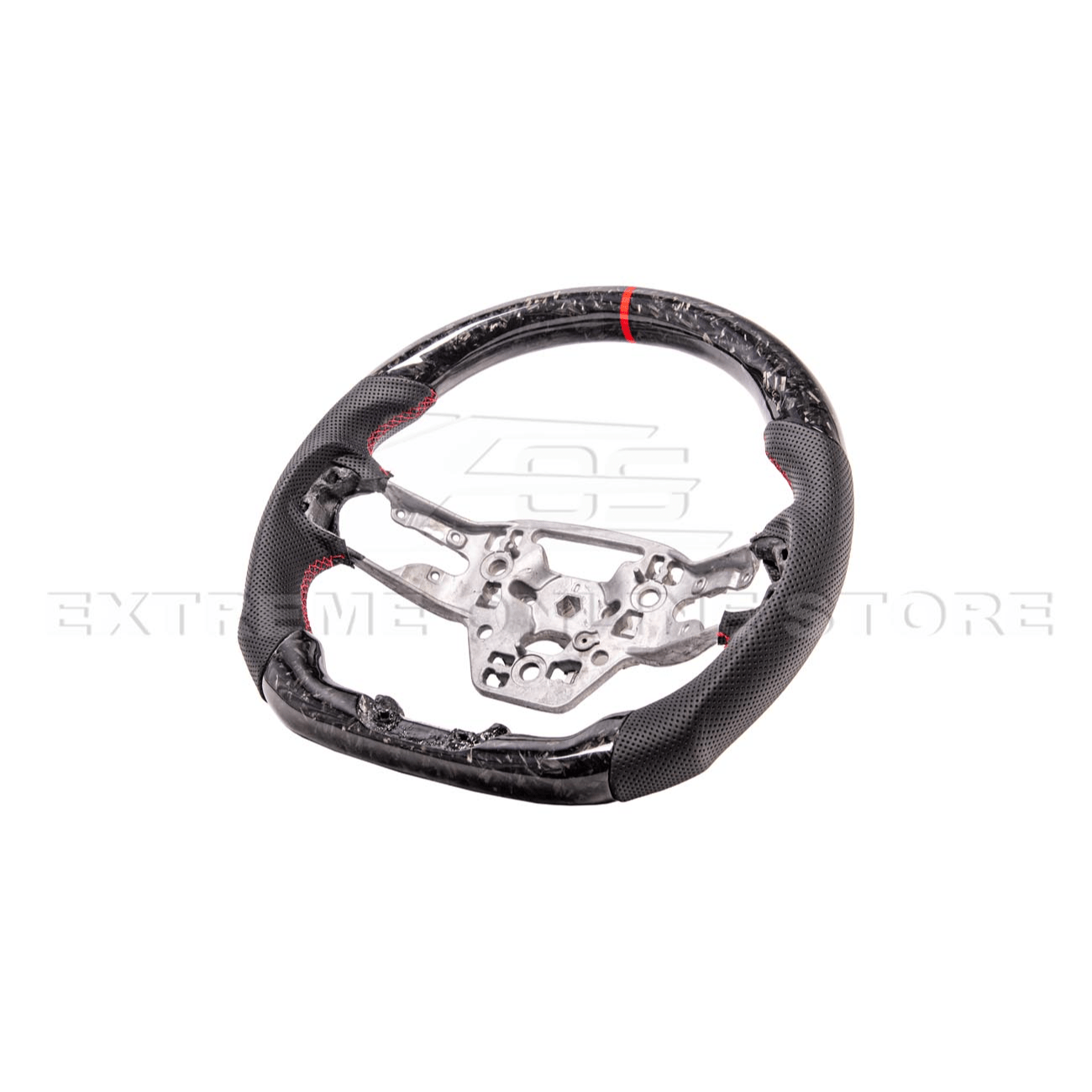 Ford Mustang S650 Forged Carbon Fiber Steering Wheel Red Stripe 2024-Up
