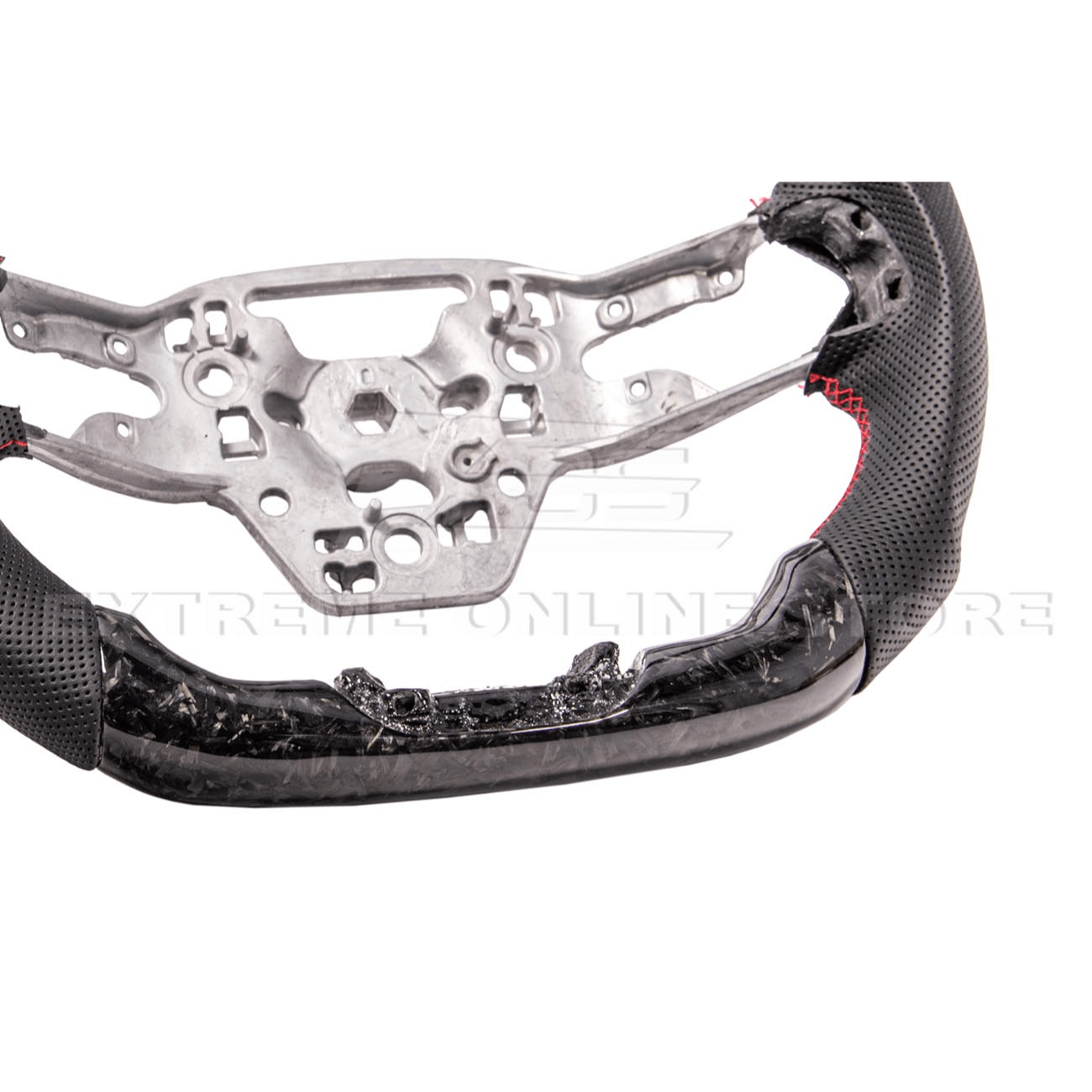 Ford Mustang S650 Forged Carbon Fiber Steering Wheel Red Stripe 2024-Up