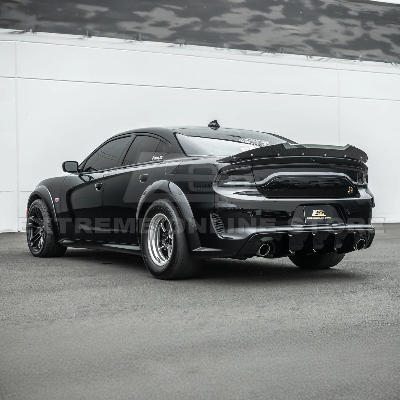 Dodge Charger Widebody SRT Style Matte Black Rear Bumper Exhaust Diffuser 2020-Up