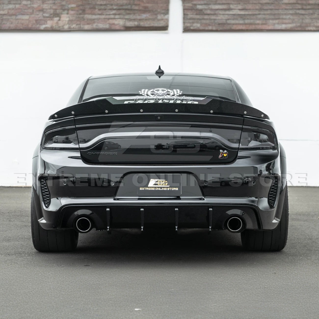 Dodge Charger Widebody SRT Style Matte Black Rear Bumper Exhaust Diffuser 2020-Up