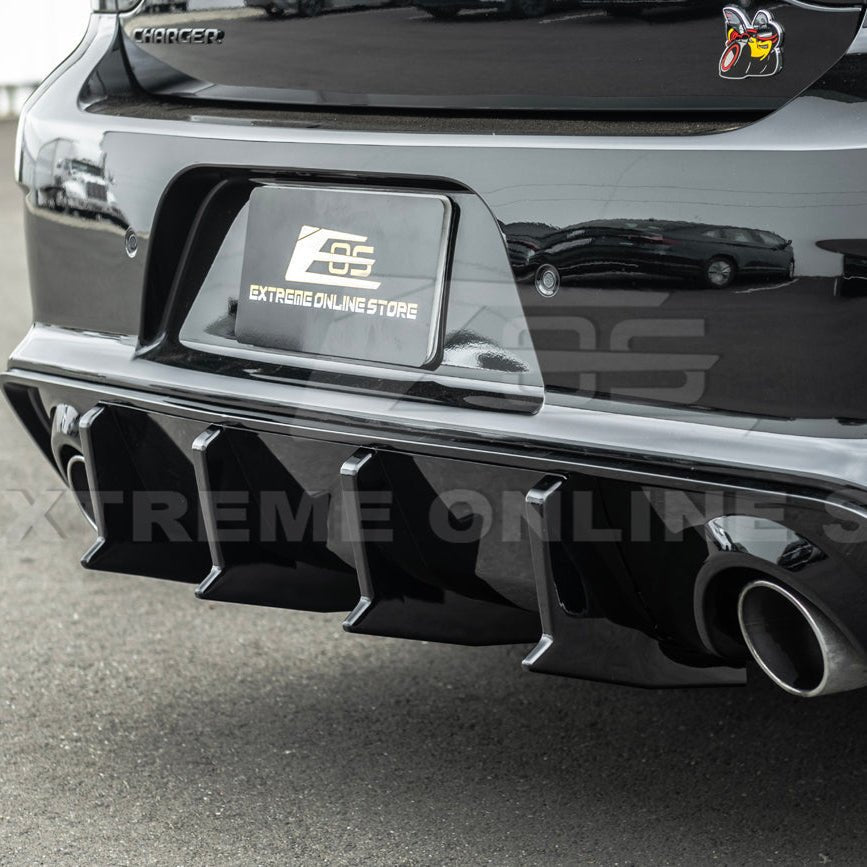 Dodge Charger Widebody SRT Style Matte Black Rear Bumper Exhaust Diffuser 2020-Up
