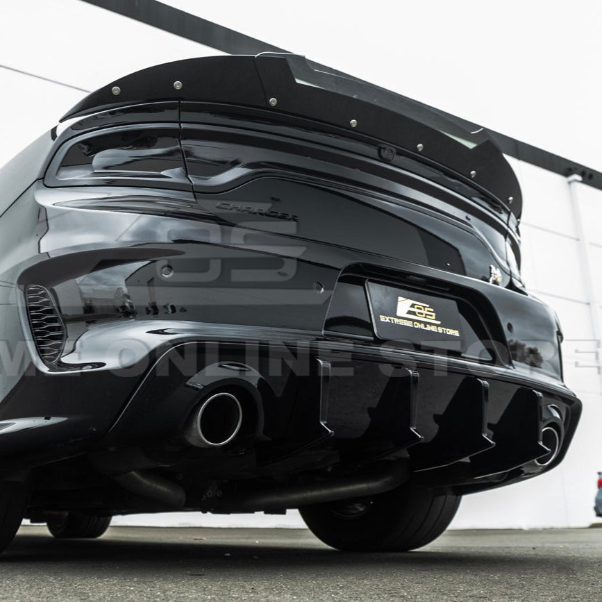 Dodge Charger Widebody SRT Style Matte Black Rear Bumper Exhaust Diffuser 2020-Up