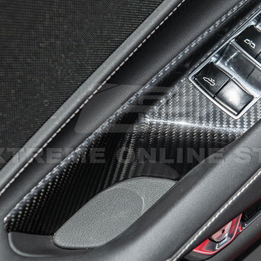 Chevrolet Corvette C8 Dry Carbon Fiber Door Window Control Panel Switch Cover Convertible 2020-Up