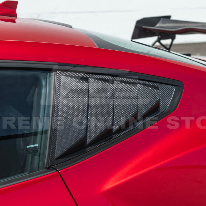 Ford Mustang S650 EOS Carbon Fiber Side Quarter Window Louver Cover 2024-Up