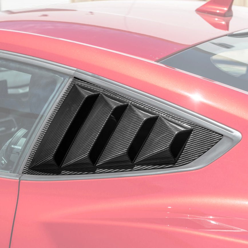 Ford Mustang S650 EOS Carbon Fiber Side Quarter Window Louver Cover 2024-Up