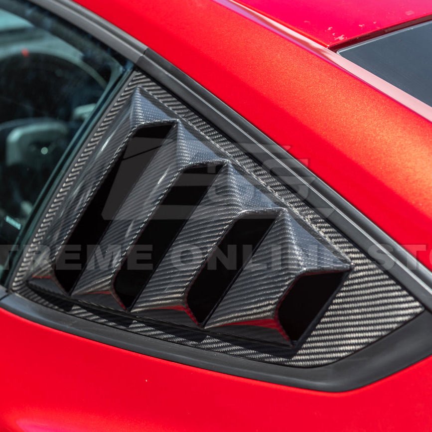 Ford Mustang S650 EOS Carbon Fiber Side Quarter Window Louver Cover 2024-Up