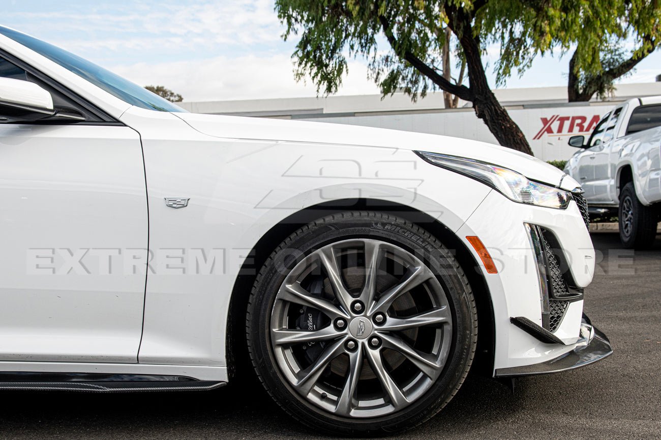Cadillac CT5 CT5-V Blackwing Style Carbon Fiber Front Lip Splitter Canards 2020-2024