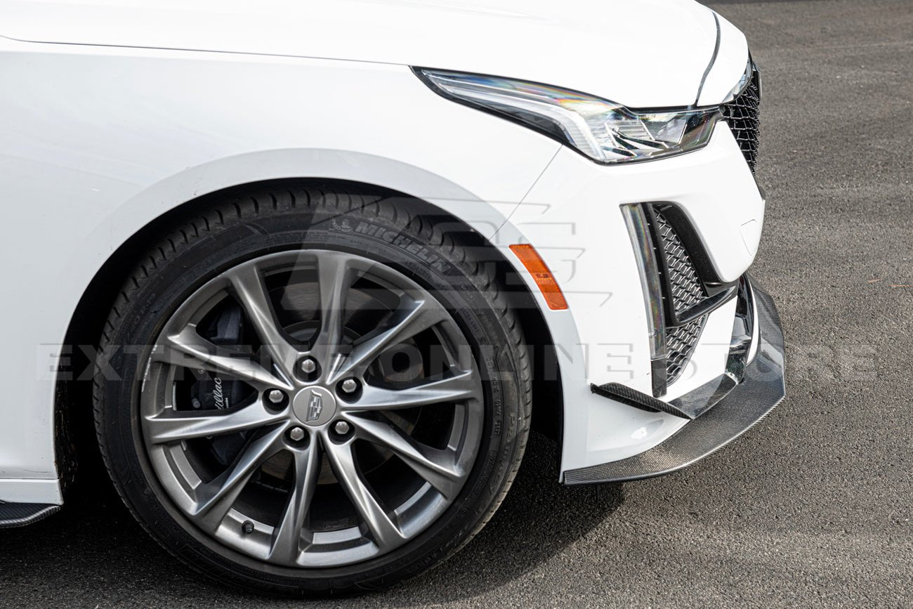 Cadillac CT5 CT5-V Blackwing Style Carbon Fiber Full Aero Kit Front Lip Side Skirts Spoiler 2020-2024