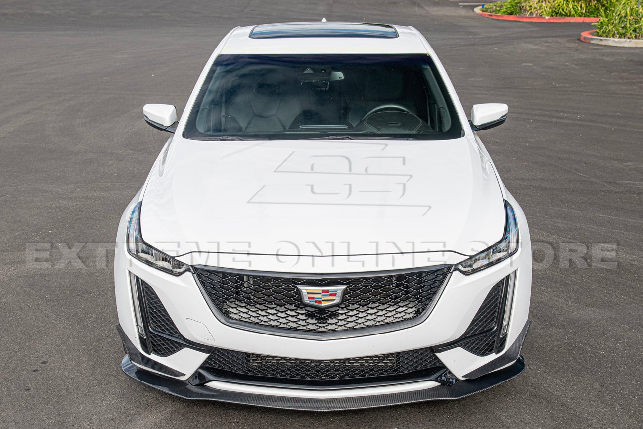 Cadillac CT5 CT5-V Blackwing Style Carbon Fiber Full Aero Kit Front Lip Side Skirts Spoiler 2020-2024