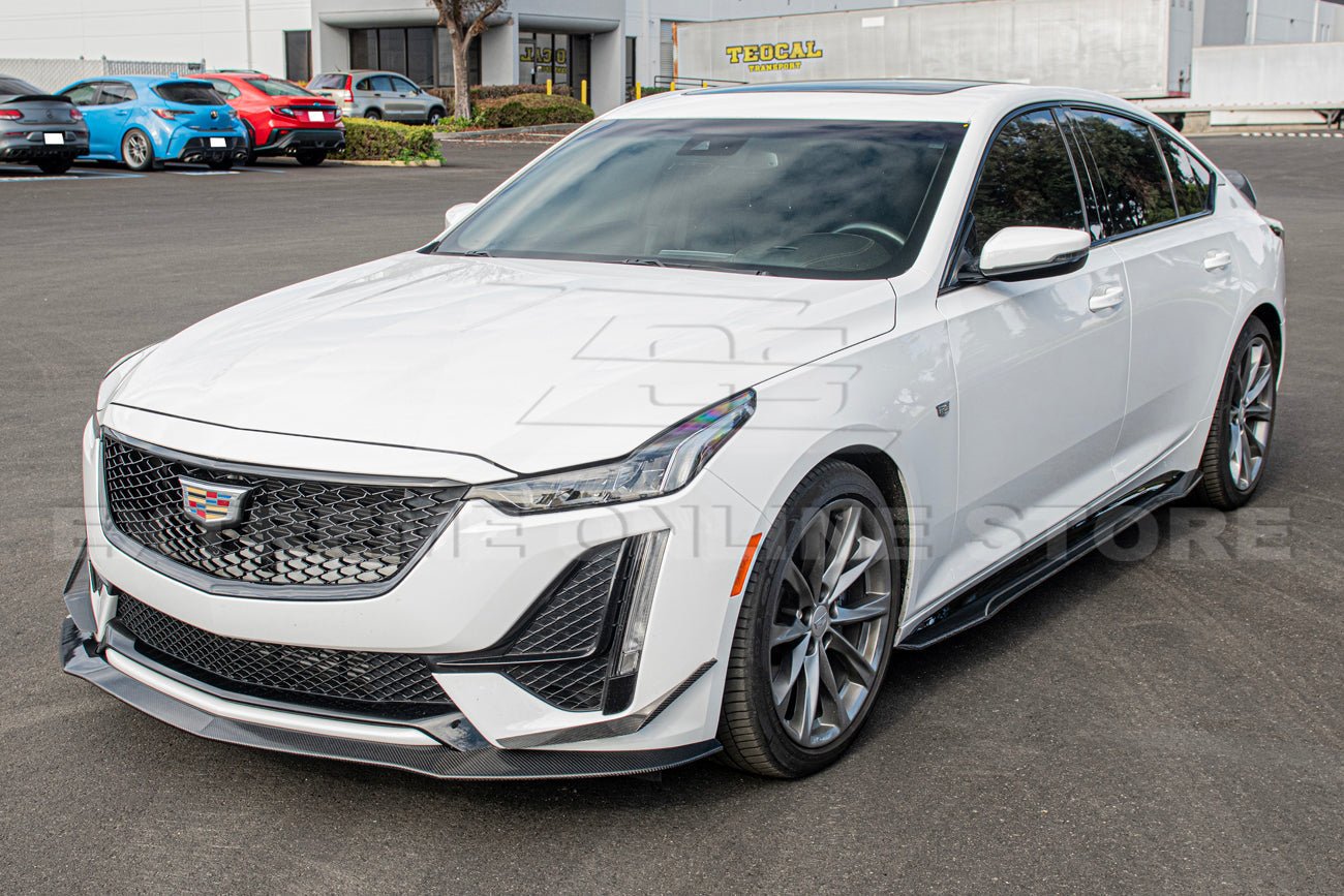 Cadillac CT5 CT5-V Blackwing Style Carbon Fiber Front Lip Splitter Canards 2020-2024