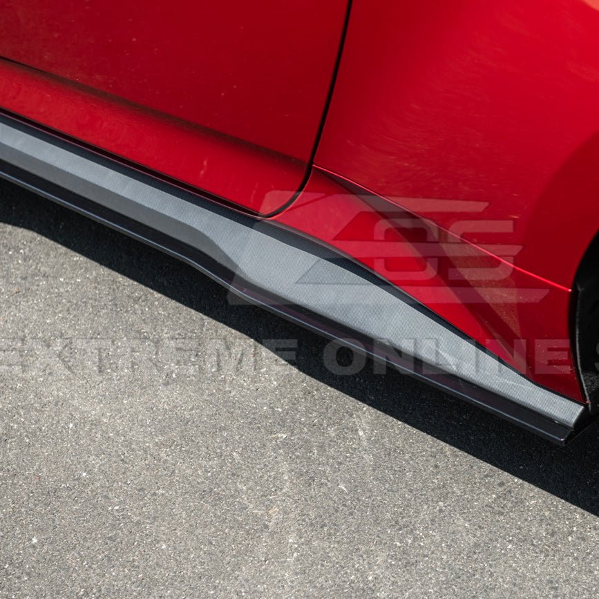 Ford Mustang S650 GT500 Style Gloss Black Add-On Side Skirts Extension 2024-Up